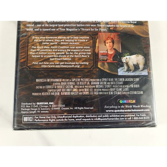 Movie Spirit Bear DVD New Sealed Graham Greene Mark Rendall Dolby Digital 2011 - Picture 6 of 10